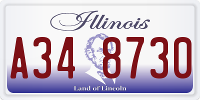 IL license plate A348730