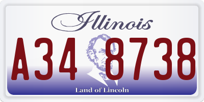 IL license plate A348738