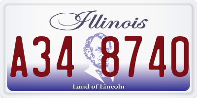 IL license plate A348740