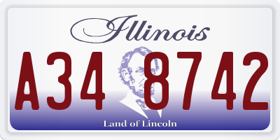 IL license plate A348742