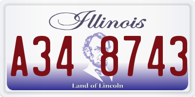 IL license plate A348743
