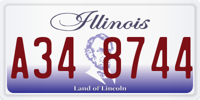 IL license plate A348744