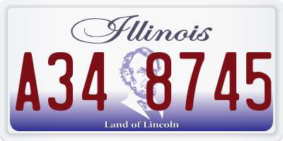 IL license plate A348745