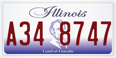 IL license plate A348747