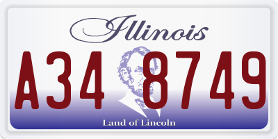 IL license plate A348749