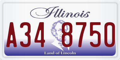IL license plate A348750
