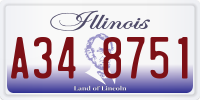 IL license plate A348751