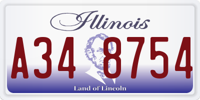 IL license plate A348754