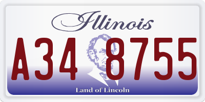IL license plate A348755