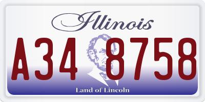 IL license plate A348758