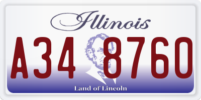 IL license plate A348760