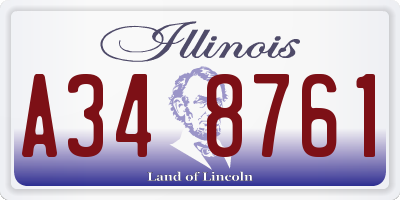 IL license plate A348761