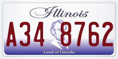 IL license plate A348762