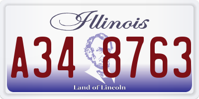 IL license plate A348763