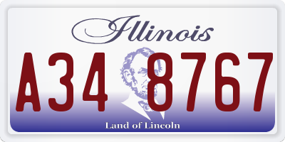 IL license plate A348767