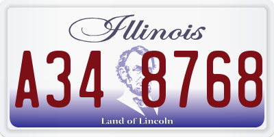 IL license plate A348768