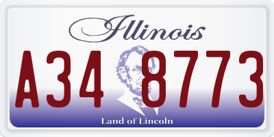 IL license plate A348773