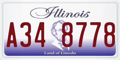 IL license plate A348778
