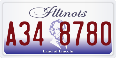 IL license plate A348780