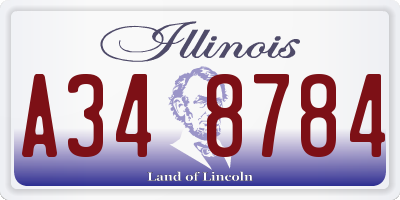 IL license plate A348784