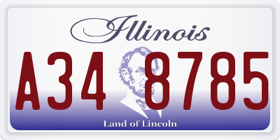 IL license plate A348785