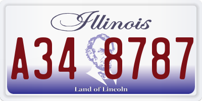 IL license plate A348787