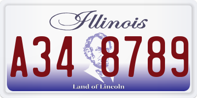 IL license plate A348789