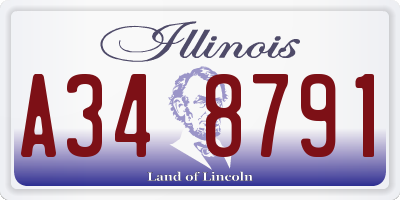 IL license plate A348791