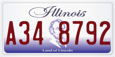 IL license plate A348792
