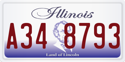 IL license plate A348793