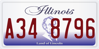 IL license plate A348796