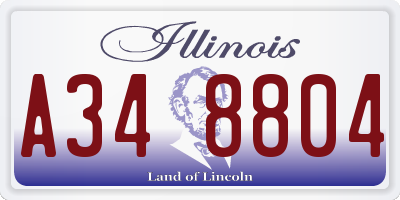 IL license plate A348804