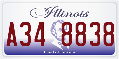 IL license plate A348838