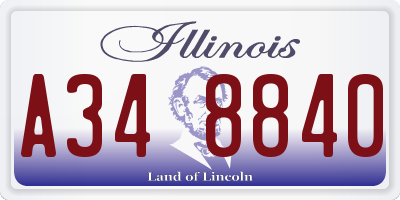 IL license plate A348840