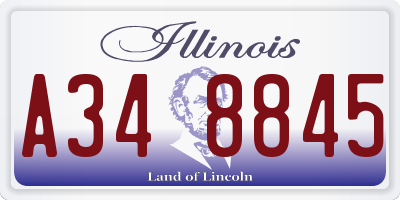 IL license plate A348845