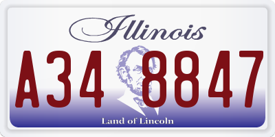 IL license plate A348847