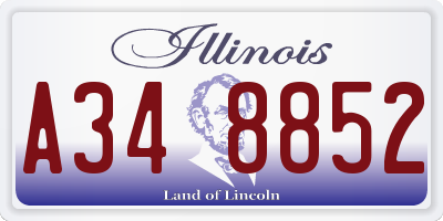 IL license plate A348852