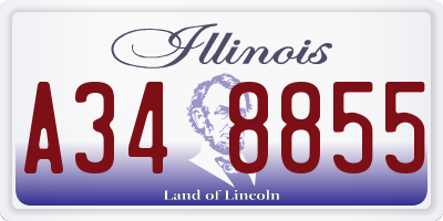 IL license plate A348855