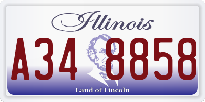 IL license plate A348858