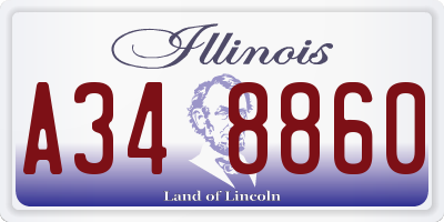 IL license plate A348860