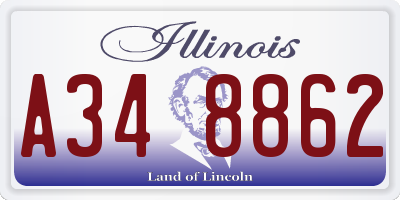 IL license plate A348862