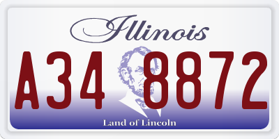 IL license plate A348872