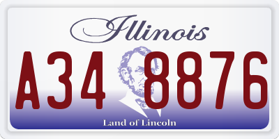 IL license plate A348876