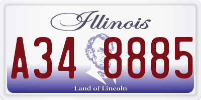 IL license plate A348885