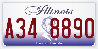 IL license plate A348890
