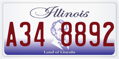 IL license plate A348892