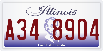 IL license plate A348904