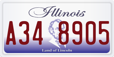 IL license plate A348905