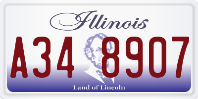 IL license plate A348907