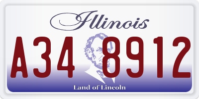 IL license plate A348912
